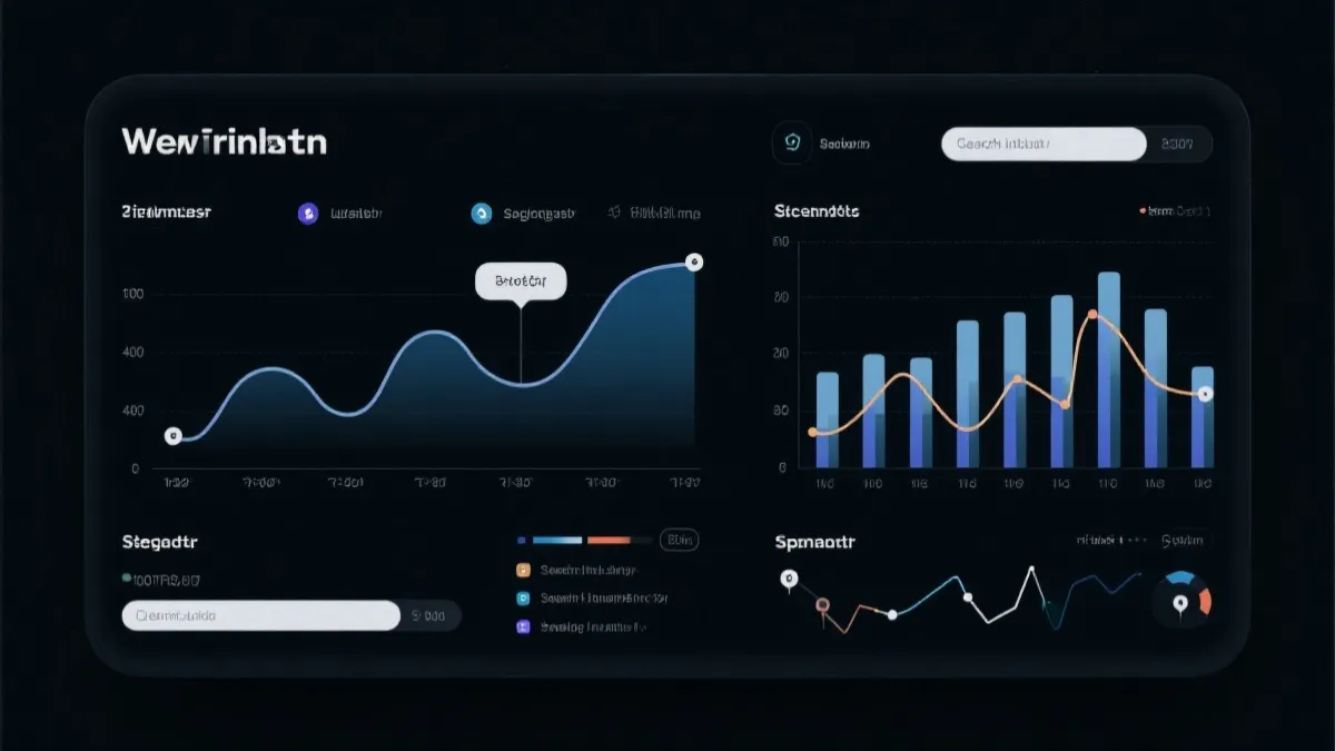 数据仪表盘风格的观看人数社交互动搜索指数与赞助曝光趋势图